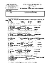 Đề thi học kỳ I môn Tiếng Anh Lớp 9 - Năm học 2015-2016 - Trường PT DTNT Buôn Đôn